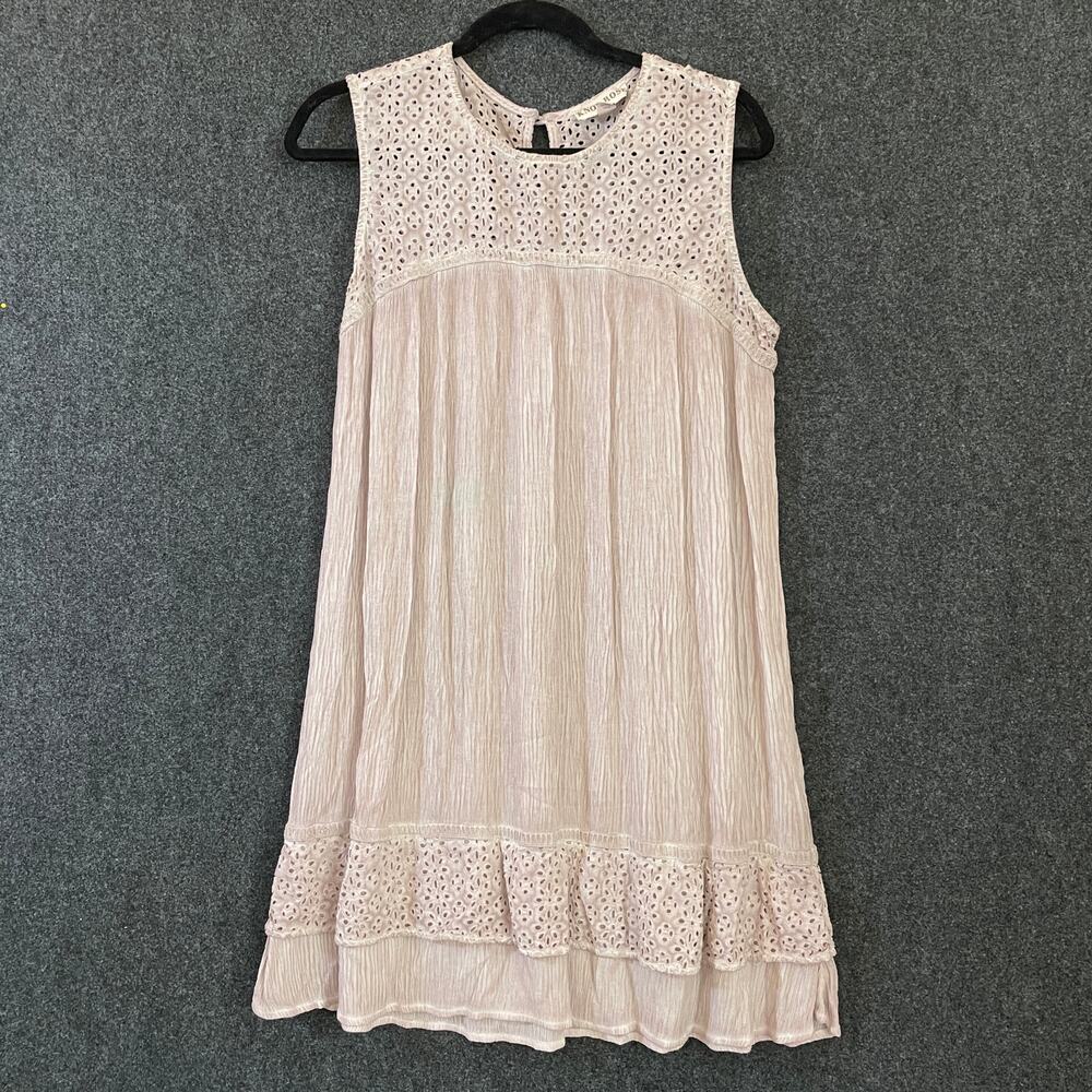 Knox Rose Sleeveless Shift Dress Women’s L Lavender Crochet Lace Boho lagen
